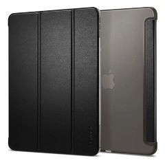 IPAD Pro 11 (2024) SPIGEN SMART FOLD tok álló, bőr hatású aktív FLIP, asztali tartó, FEKETE