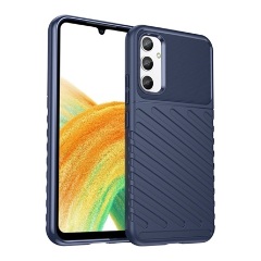 Samsung A34 5G Gigapack szilikon telefonvédő ütésállóság, dombor minta, SÖTÉTKÉK