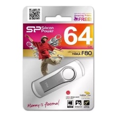 Silicon Power 64GB Firma F80 USB-A 2.0 pendrive BOX ezüst