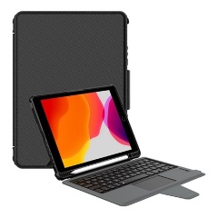 IPAD 10.2 (2021) NILLKIN BUMPER COMBO billentyűzetes defender tok mágneses, ceruza tartó, FEKETE