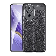 Honor 200 5G Gigapack Szilikon telefonvédő ütésállóság, varrás minta, FEKETE