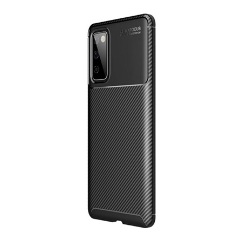 Samsung S20 FE Gigapack szilikon telefonvédő ütésállóság, karbon minta, FEKETE
