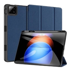 Xiaomi Pad 6S Pro DUX DUCIS DOMO tok álló, bőr hatású aktív FLIP, ceruza tartó, SÖTÉTKÉK