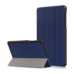 Samsung Tab A 8.0 LTE (2019) Gigapack Tok álló, bőr hatású aktív FLIP, asztali tartó, SÖTÉTKÉK