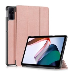 Redmi Pad SE 11 Gigapack Tok álló, bőr hatású aktív FLIP, asztali tartó, ROZÉARANY