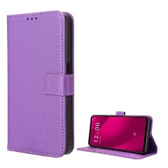 T Phone 2 5G Gigapack Tok álló, bőr hatású FLIP, rombusz + kézpánt, LILA