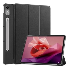 Lenovo Tab P12 Gigapack tok álló, bőr hatású aktív FLIP, ceruza tartó, FEKETE