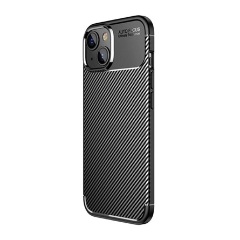 iPhone 14 GIGAPACK szilikon telefonvédő ütésállóság, karbon minta, FEKETE