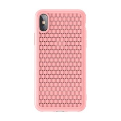 iPhone XS 5.8 BASEUS BV 2. generációs szilikon telefonvédő fonott minta RÓZSASZÍN