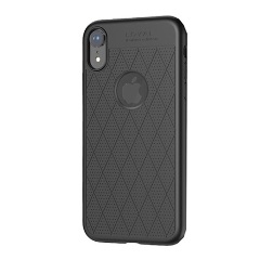 iPhone XR 6.1 HOCO ADMIRE szilikon telefonvédő ultravékony, logó kivágás, FEKETE