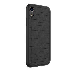 iPhone XR 6.1 HOCO TRACERY szilikon telefonvédő fonott minta FEKETE