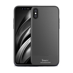 iPhone XS Max 6.5 IPAKY szilikon telefonvédő ultravékony, karbon minta, SZÜRKE