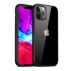 iPhone 12 mini IPAKY szilikon telefonvédő ütésállóság, akril hátlap, FEKETE