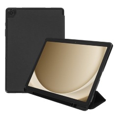 Samsung Tab A9 WIFI Designed for SAMSUNG tok álló, bőr hatású FLIP, ceruza tartó, FEKETE