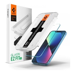 iPhone 14 SPIGEN EZ FIT HD képernyővédő üveg 2.5D, 9H + segédkeret, ÁTLÁTSZÓ