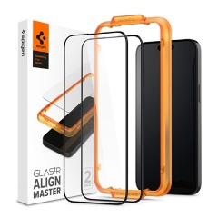 iPhone 15 Plus SPIGEN ALM FC képernyővédő üveg 2db 2.5D, színkiemelés, ÁTLÁTSZÓ