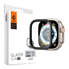 Apple Watch Ultra 2 49mm SPIGEN TR SLIM PRO kijelzővédő üveg fém keret, 9H, FEKETE