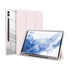 Samsung Tab S9 FE Plus LTE DUX DUCIS TOBY tok álló, bőr hatású aktív FLIP, ceruza tartó, RÓZSASZÍN