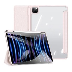 IPAD Pro 11 (2024) DUX DUCIS TOBY tok álló, bőr hatású aktív FLIP, ceruza tartó, RÓZSASZÍN