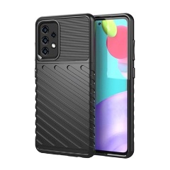 Samsung A52s 5G Gigapack Szilikon telefonvédő ütésállóság, dombor minta, FEKETE