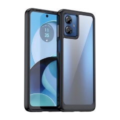 Motorola Moto G14 Gigapack Szilikon telefonvédő ütésállóság, átlátszó hátlap, FEKETE
