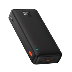 BASEUS AIRPOW vésztöltő USB+Type-C aljzat 20000mAh, LED jelzés, FEKETE