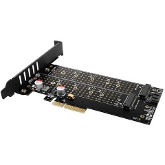 Axagon PCEM2-D 2-port SATA3 M.2 NVMe PCIe x4 bővítőkártya fekete Axagon PCEM2-D 2-port SATA3 M.2 NVMe PCIe x4 bővítőkártya fekete