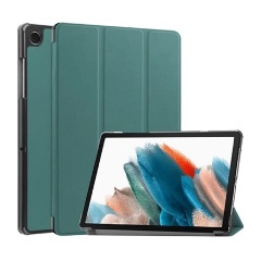 Samsung Tab A9 LTE Gigapack Tok álló, bőr hatású aktív FLIP, asztali tartó, SÖTÉTZÖLD