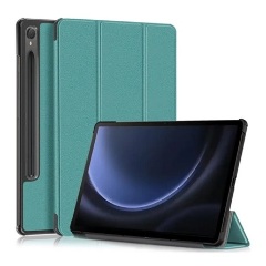 Samsung Tab S9 FE LTE Gigapack Tok álló, bőr hatású aktív FLIP, ceruza tartó, SÖTÉTZÖLD