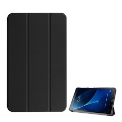 Samsung Tab A 10.1 LTE (2016) Gigapack Tok álló, bőr hatású aktív FLIP, asztali tartó, FEKETE