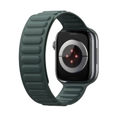 Apple Watch Series 10 42mm DUX DUCIS BL pótszíj egyedi méret, mágneses, SÖTÉTZÖLD