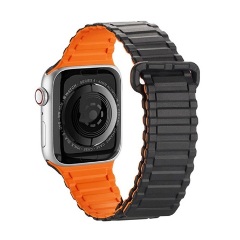 Apple Watch Series 10 46mm DUX DUCIS pótszíj egyedi méret, mágneses, NARANCSSÁRGA