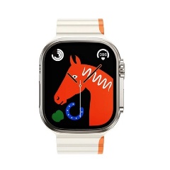 Apple Watch Series 10 46mm HOCO AS102 pótszíj egyedi méret, mágneses, FEHÉR/NARANCSSÁRGA