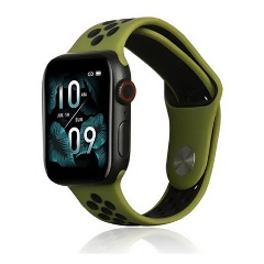 Apple Watch Series 10 46mm Gigapack Pótszíj egyedi méret, légáteresztő, SÖTÉTZÖLD/FEKETE