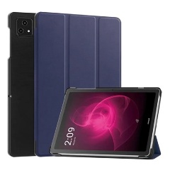 T Tablet 5G ( 2023 ) Gigapack Tok álló, bőr hatású aktív FLIP, asztali tartó, SÖTÉTKÉK