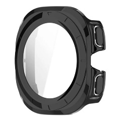 Samsung Watch Ultra eSIM 47mm Gigapack Műanyag keret BUMPER, ütésállóság + kijelzővédő üveg, FEKETE