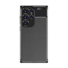 Samsung S23 Ultra Gigapack szilikon telefonvédő ütésállóság, karbon minta, FEKETE