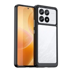 Xiaomi Poco F6 Pro 4G Gigapack Szilikon telefonvédő ütésállóság, átlátszó hátlap, FEKETE