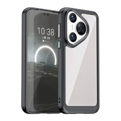 Huawei Pura 70 5G Gigapack Szilikon telefonvédő ütésállóság, átlátszó hátlap, FEKETE