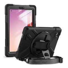 Lenovo Tab M8 Gen4 Gigapack Defender műanyag telefonvédő ütésállóság, vállpánt, FEKETE