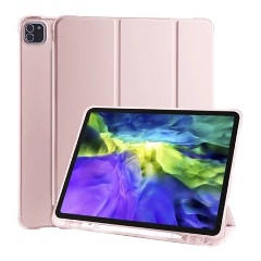 IPAD Pro 11 (2022) Gigapack Tok álló, bőr hatású aktív FLIP, ceruza tartó, ROZÉARANY