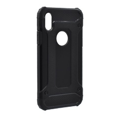 iPhone X 5.8 Gigapack Defender szilikon telefonvédő ütésállóság, logó kivágás, FEKETE