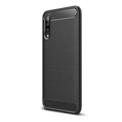 Samsung A50s Gigapack Szilikon telefonvédő ütésállóság, karbon minta, FEKETE