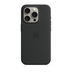 iPhone 15 Pro APPLE szilikon telefonvédő MagSafe FEKETE