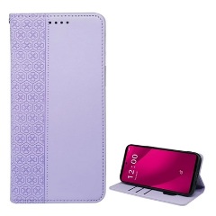 T Phone 2 Pro 5G Gigapack Tok álló, bőr hatású FLIP, lóhere, VILÁGOSLILA