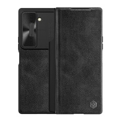 Samsung Z Fold6 5G NILLKIN QIN PROP tok álló, bőr hatású FLIP, kitámasztó, FEKETE