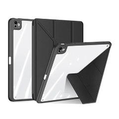 IPAD Pro 11 (2024) DUX DUCIS MAGI ORIGAMI tok álló, bőr hatású aktív FLIP, ceruza tartó, FEKETE
