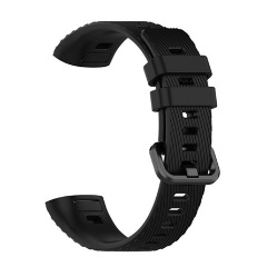 Huawei Band 4 Pro Gigapack pótszíj egyedi méret, csíkos, FEKETE