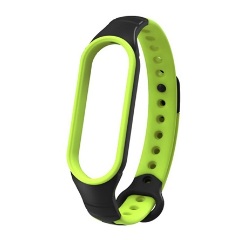Xiaomi Mi Band 5 Gigapack pótszíj egyedi méret, légáteresztő, FEKETE/ZÖLD