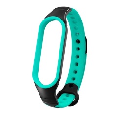 Xiaomi Mi Band 5 Gigapack pótszíj egyedi méret, légáteresztő, FEKETE/TÜRKIZ